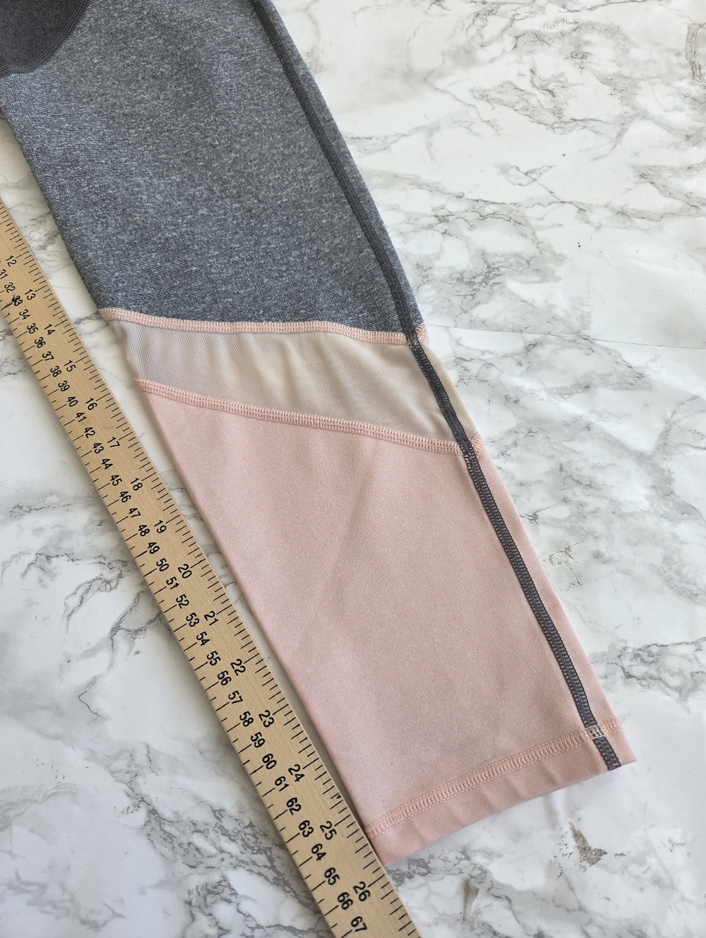 2 Aerie Leggings Womens Gray Peach ,Blue Workout Pants Skinny Stretch Mesh Large - Picture 11 of 11